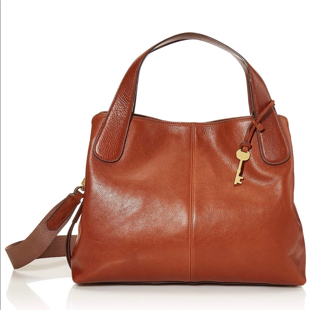 Fossil Maya Leather Satchel/ Crossbody Nwt
